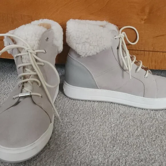 Donald J. Pilner Real Fur Suede Boots - Size 10 - Picture 6 of 6